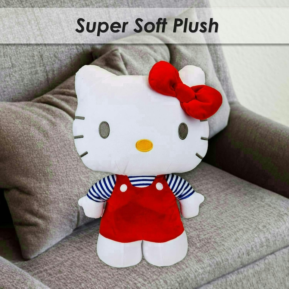 image 1 of Hello Kitty Soft Toy Large Plush Red Cute Plush Huggable Cuddly 50cm Red