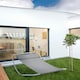 image 2 of Outsunny Single Texteline Outdoor Hammock Bed Patio Sun Lounger Grey