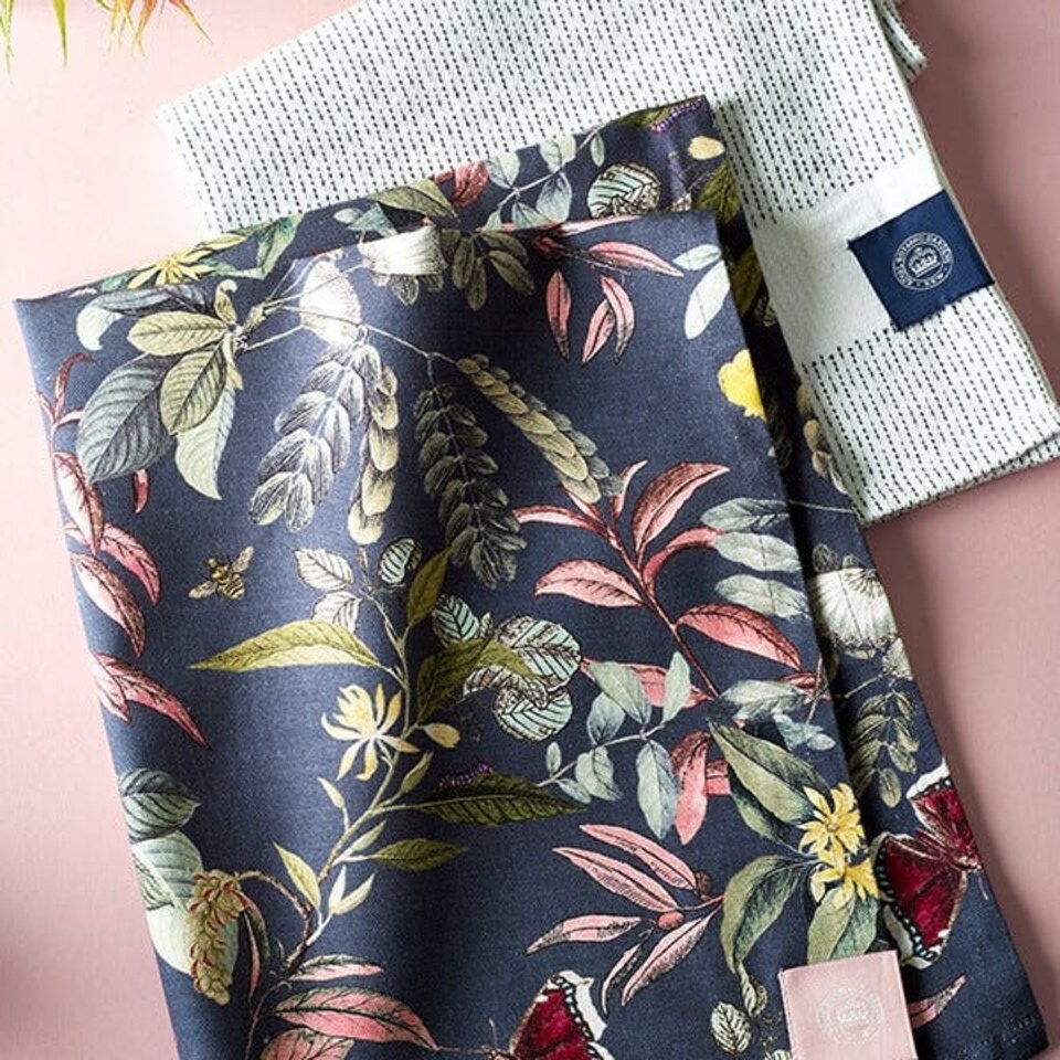 image 1 of Royal Botanic Gardens Kew Midnight Floral 2 Pack Tea Towels