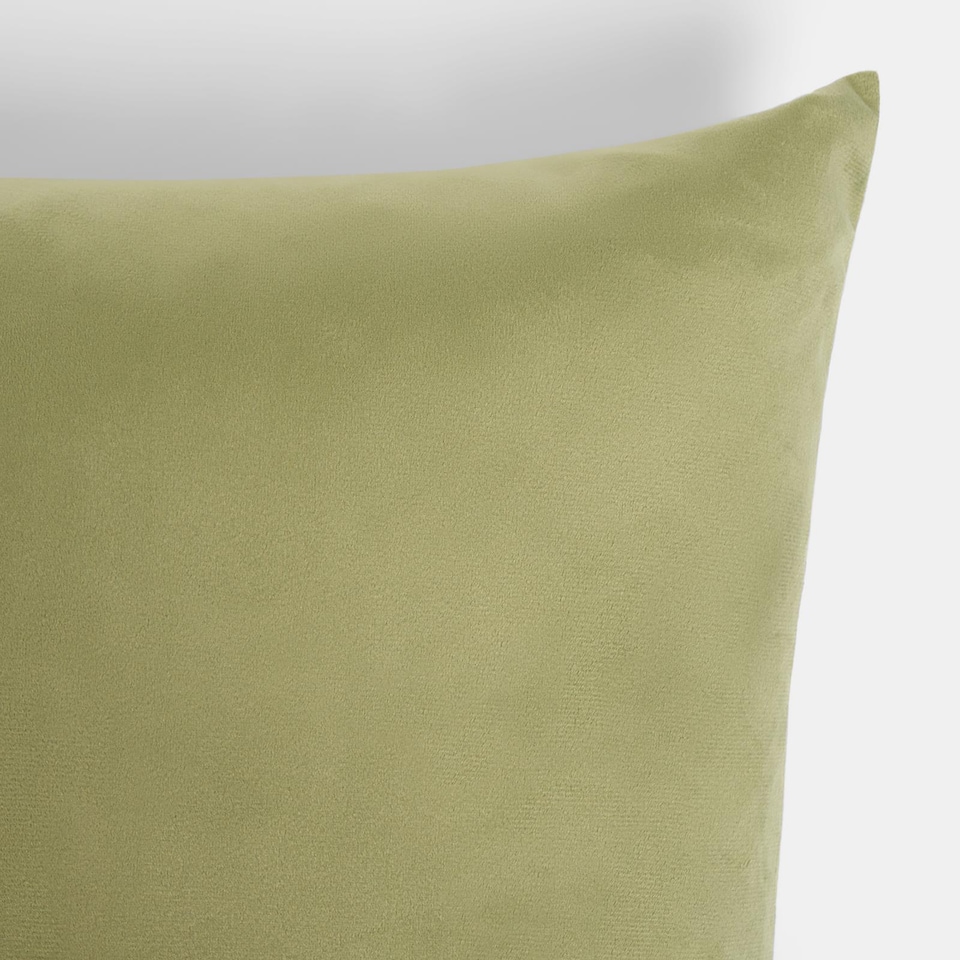 image 1 of OHS 2 x Matte Velvet Cushion Covers Soft Plain Zip | Green
