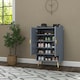 image 7 of HOMCOM Shoe Cabinet with Beadboard Doors for 15 Pairs of Shoes, Light Grey Blue