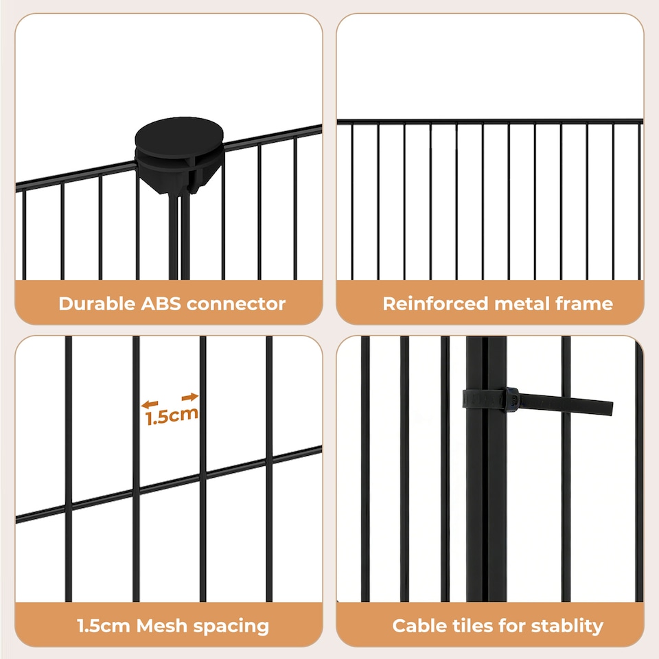 image 1 of Skylos Pet Pen 14 Panel Puppy Rabbit Kitten Playpen Indoor Enclosure Run Cage