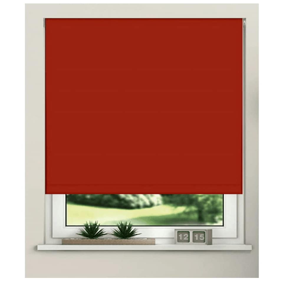 image 1 of 85cm Red Trimmable Thermal Blackout Roller Blinds Grey | Grey