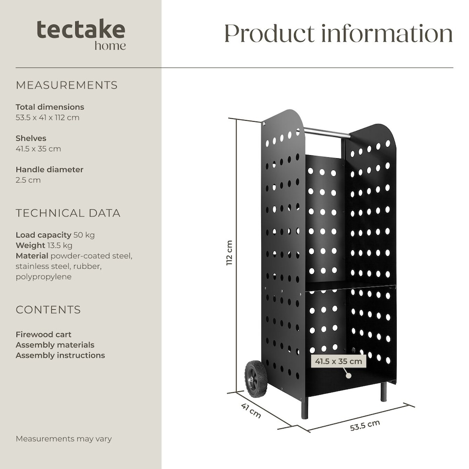 image 1 of Log Holder - steel wagon with wheels, fireplace indoor wood storage