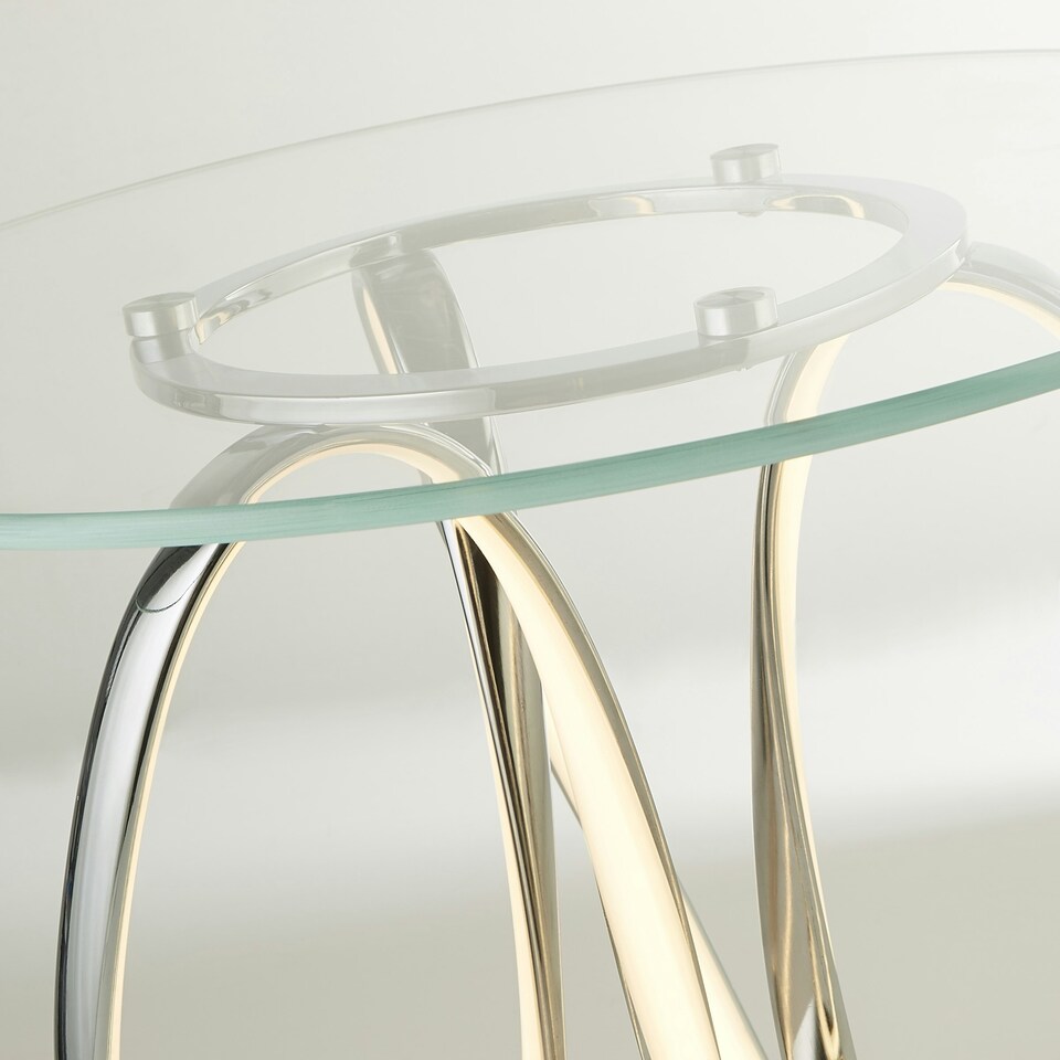 image 1 of DECORATIVE LED SIDE TABLE WITH GLASS TOP