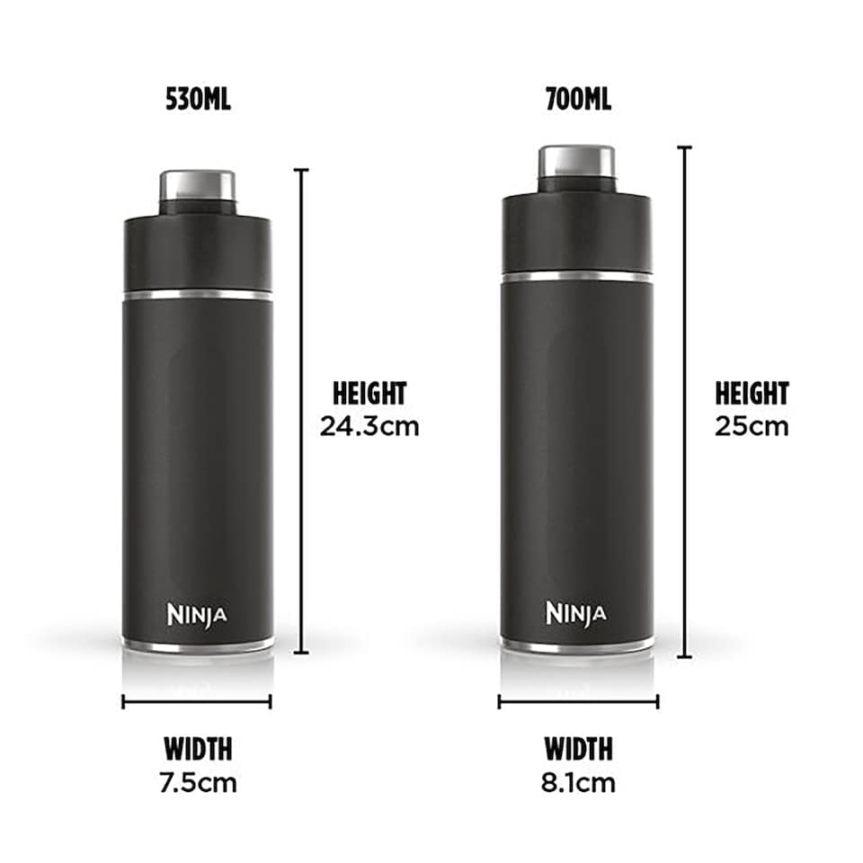 image 1 of Ninja Thirsti 700ml Travel Bottle with BubbleLock technology Black DW2401EUUKBK