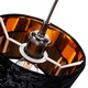 image 3 of Modern Black Crushed Velvet 8 Inch Table-Pendant Lampshade with Shiny Copper Inner | Black