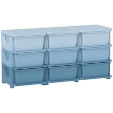HOMCOM Kids Storage Units with Drawers 3 Tier Chest Dresser Tower Blue | 113 x 37 x 56.5 cm