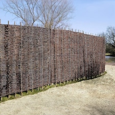 Willow Hurdle Fence Panel Premium Weave Woven Screening 6ft x 6ft | Brown | Brown