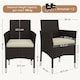 image 4 of Yaheetech Set of 2 Patio PE Rattan Chairs-Brown&Beige | Multi | Brown&Beige