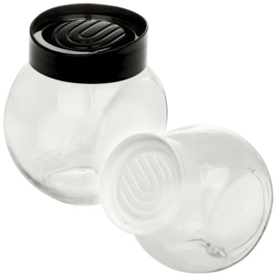 image 1 of 2 pcs 500ml and 700ml Airtight Clear Glass Storage Jars with Lid
