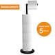 image 5 of 2 in 1 Toilet Paper Holder Black Bathroom Free Standing Tissue Roll Storage Rack