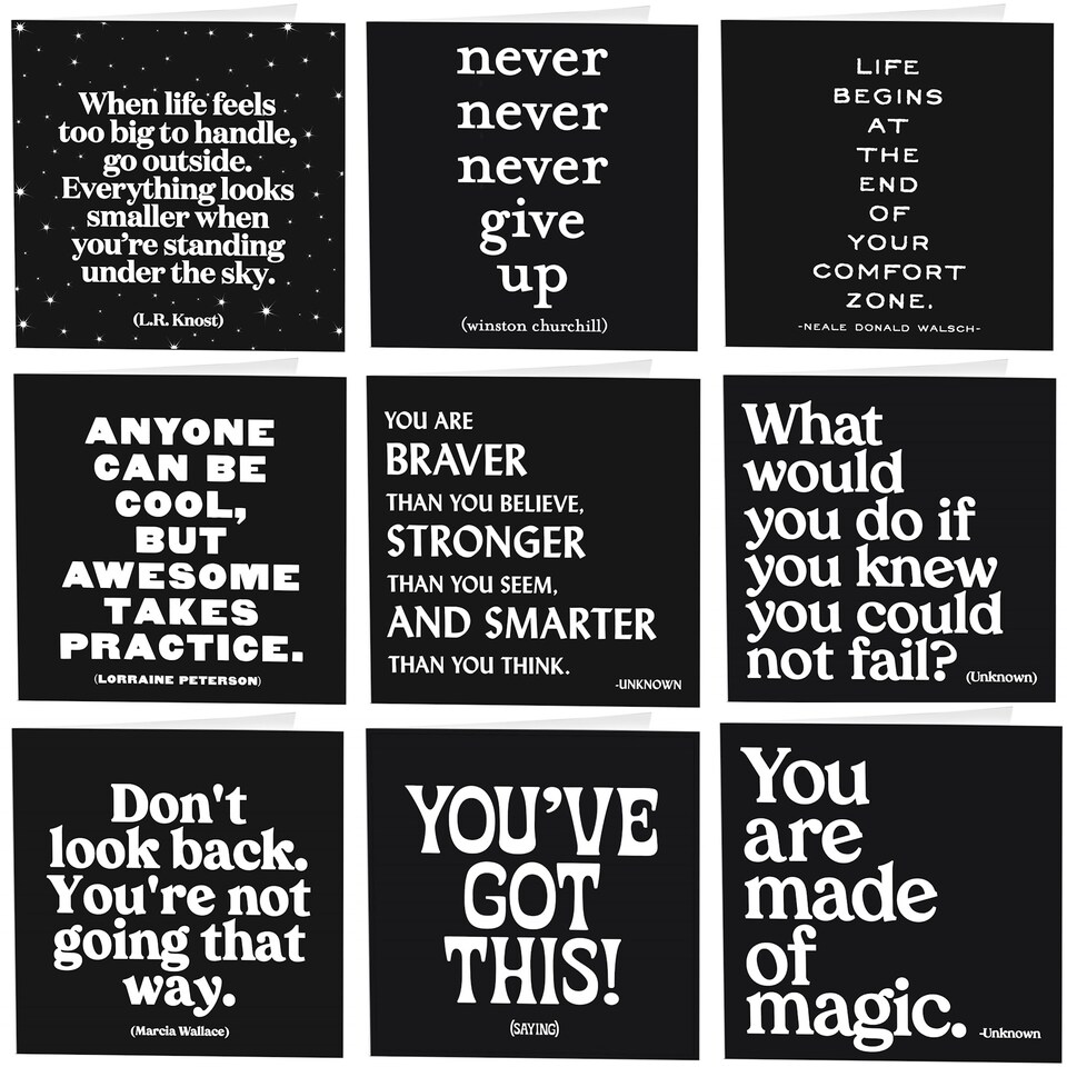 image 1 of Quotable Strength Quotes Greetings Cards 9 Multipack Assorted