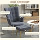 image 3 of HOMCOM Button Tufted Armchair with Footstool and Gold Tone Steel Legs Dark Grey