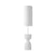image 4 of ValueLights Esme Linen Tall Lamp Shade Ceramic Table Base Midi Floor Lamp with LED Bulb Cream