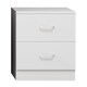 image 3 of FWStyle Tunis 2 Drawer Bedside Table Matt White
