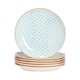 image 1 of Nicola Spring Hand-Printed Dinner Plates - 25.5cm - Blue - Pack of 6