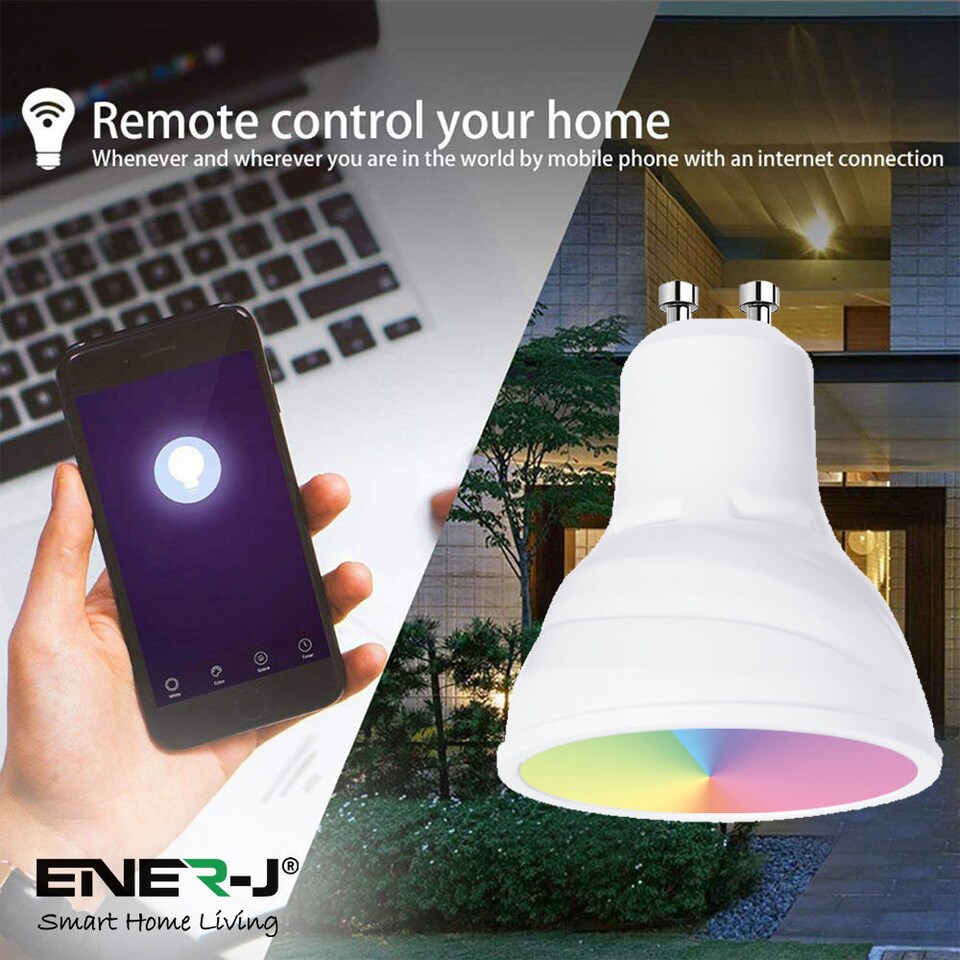 image 1 of 5W Smart WiFi GU10 LED Lamp Light Bulbs 5W, RGB W WW, Dimmable Colour Changing Mood Light bulb