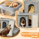 image 4 of Yaheetech 106 cm Cat Tree Tower with Double Condos Light Grey