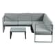 image 2 of Chester Grey Modern Metal Garden Furniture 5 Seat Corner Sofa and Coffee Table Patio Set
