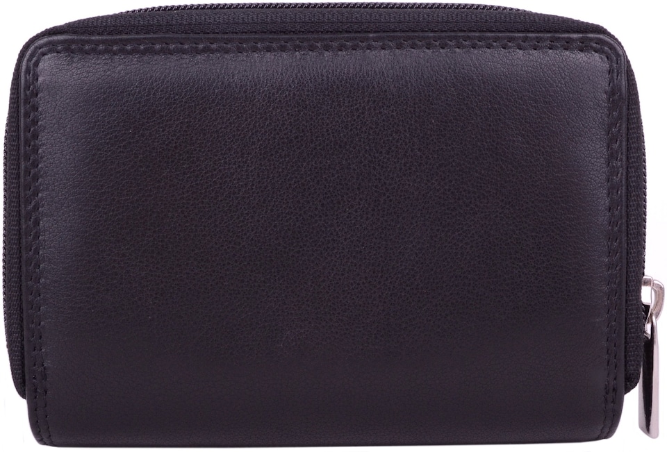 image 1 of London Leathergoods Womens RFID Protected Leather Money / Coin Holder / Purse | Black | Black