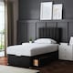 image 4 of Amelia Divan Bed with Upholstered Headboard - Two Drawers - Black - Single