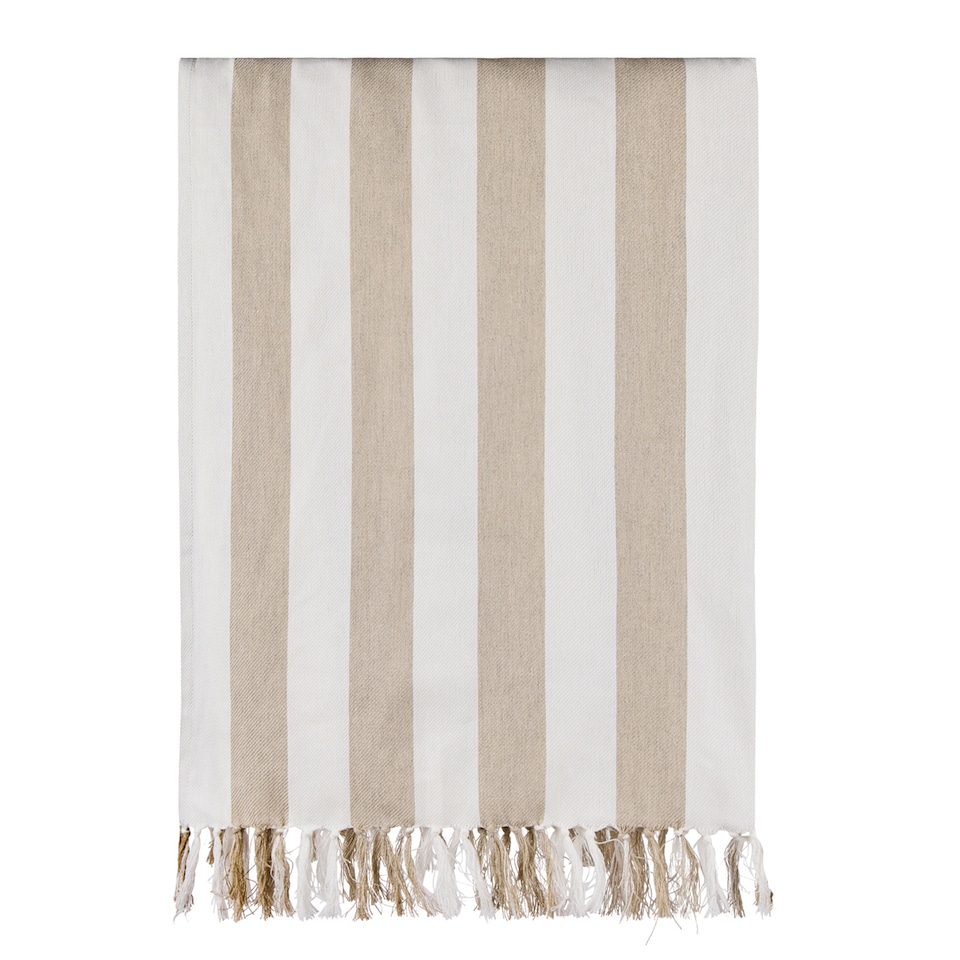 image 1 of Vinga Ornos Hammam Cotton Towel | White | Beige/White | One size | 1