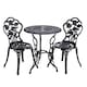 image 1 of Bistro Set Outdoor Patio Garden Furniture Table and 2 Chairs Metal