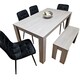 image 1 of Dining Table Set with 4 Chairs Dining Room, Kitchen table set of 4, and Bench Grey