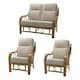 image 1 of Desser Madrid Light Oak Rattan 2 Seater Sofa Set in Jasper - Conservatory Sofa Suite