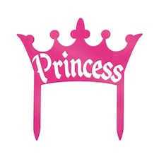Unique Party Princess Crown Plastic Cake Topper - Pink - One Size
