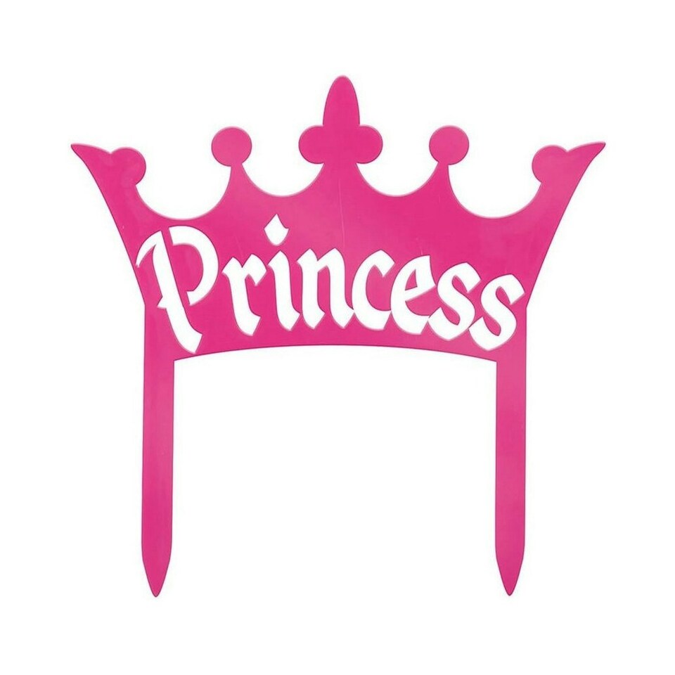 Unique Party Princess Crown Plastic Cake Topper - Pink - One Size