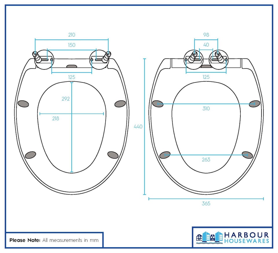 image 1 of Harbour Housewares Round Soft Close Toilet Seat - White | White | White