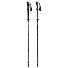 Folding Carbon Pole Pair Lightweight Compact 5 Section Hiking Trekking Sticks | Black | Black | One Size | 2