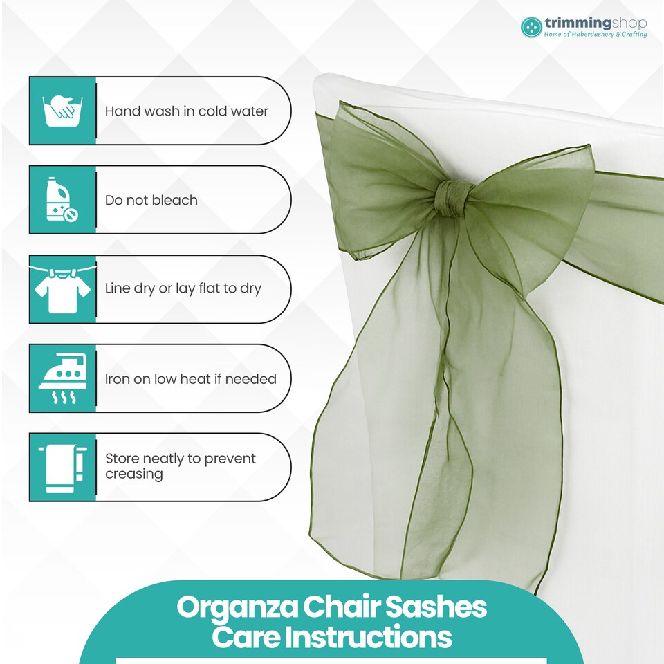 image 1 of 17 x 280cm Organza Chair Sashes, Sheer Sash Ties - 1pc