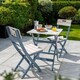 image 2 of Norfolk Leisure Florenity Eucalyptus Galaxy 2 Seat Bistro Set In Greywash/Blue