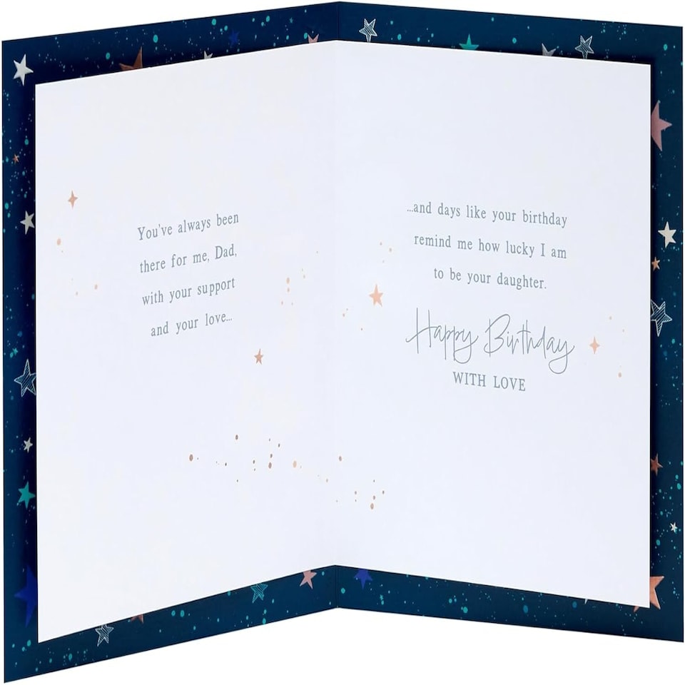 image 1 of Starry Design Dad Birthday Card From Your Daughter