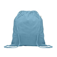 MidOcean Cabetri Colour Recycled Cotton Drawstring Bag - Petrol - One Size Blue
