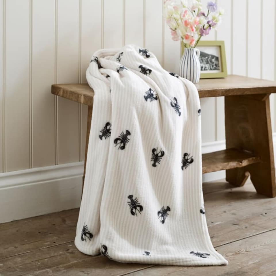 image 1 of Rock Lobster Soft Coral Fleece Printed Throw