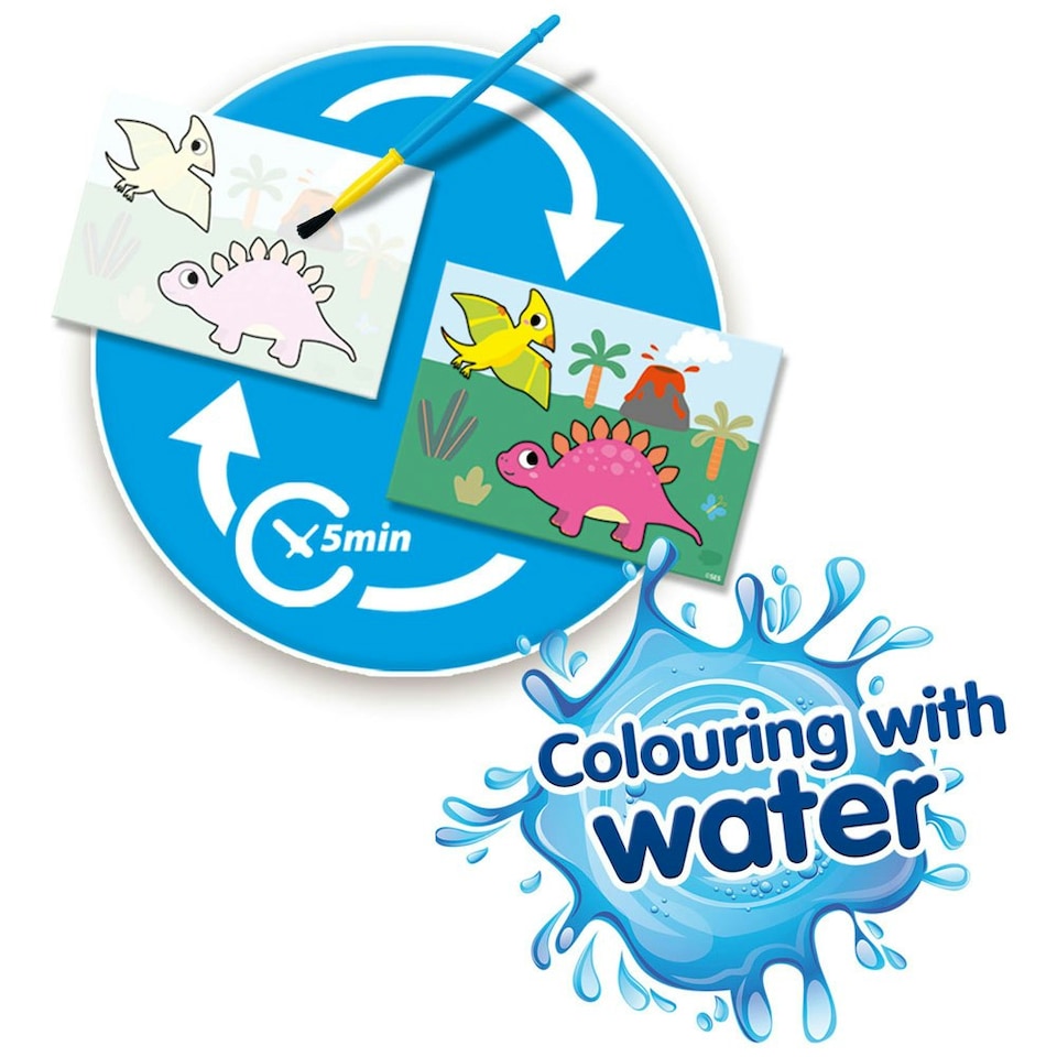 image 1 of SES CREATIVE Dinos Colouring with Water Painting Set