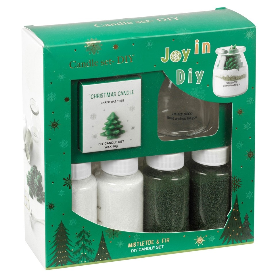 image 1 of Make Your Own Christmas Candle Kit DIY Scented Wax Sand Jar Craft Set Kids Fun | Multi | Mistletoe & Fir
