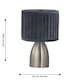 image 6 of First Choice Lighting Set of 2 Valentina Brushed Chrome Touch Lamps with Grey Pleated Velvet Shades Silver | Grey
