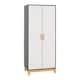 image 1 of Cleveland 2 Door Wardrobe - L52 x W80 x H192 cm - White/Grey Metal Effect | Grey