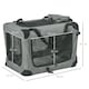 image 4 of PawHut Folding Pet Carrier Bag House W/ Cushion Storage, Grey 70x51x50cm