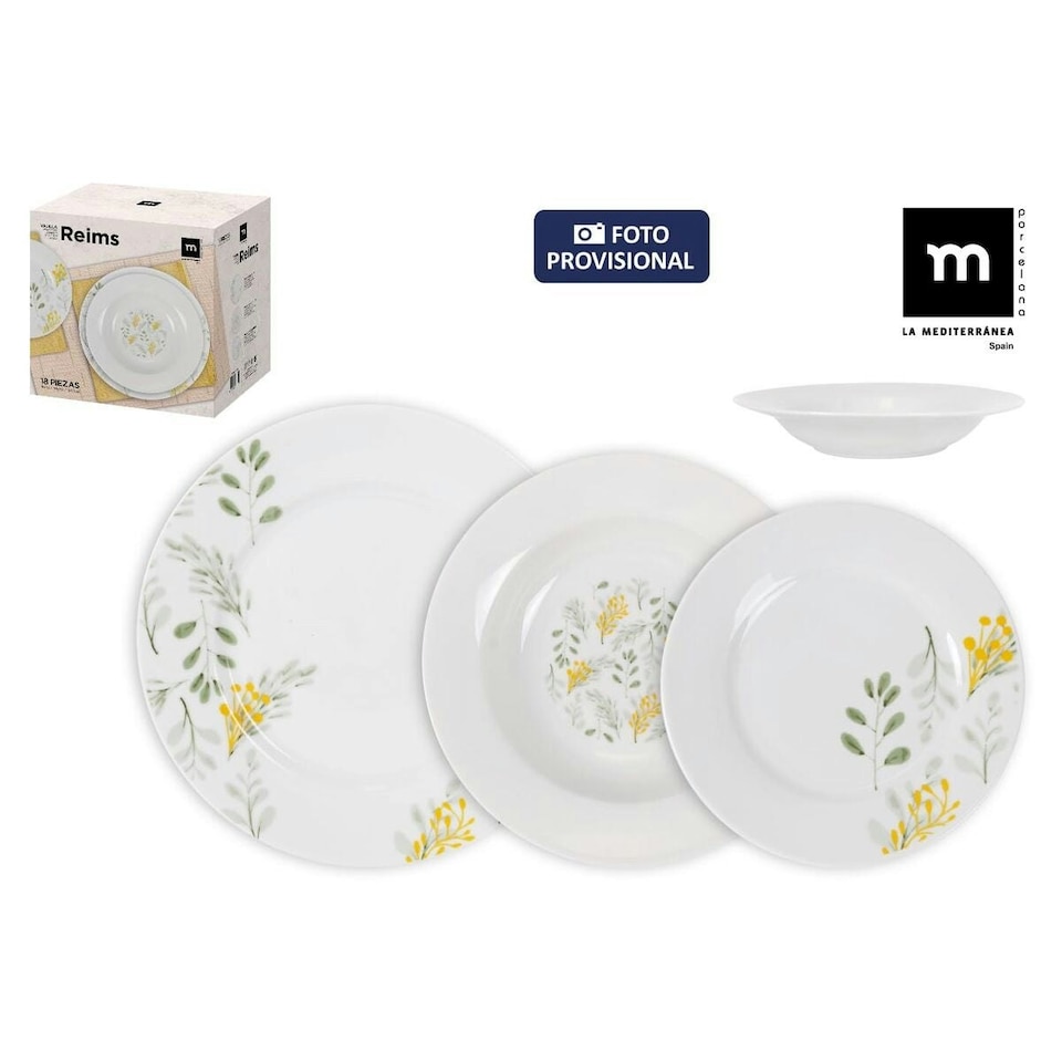 image 1 of Tableware La Mediterránea Reims Circular 18 Pieces (2 Units)