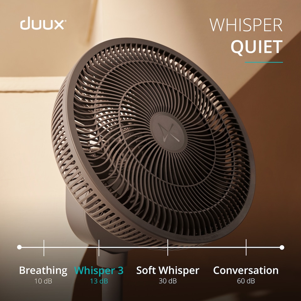 image 1 of Duux Whisper 3 Standing Fan with Remote Control | Grey | Grey