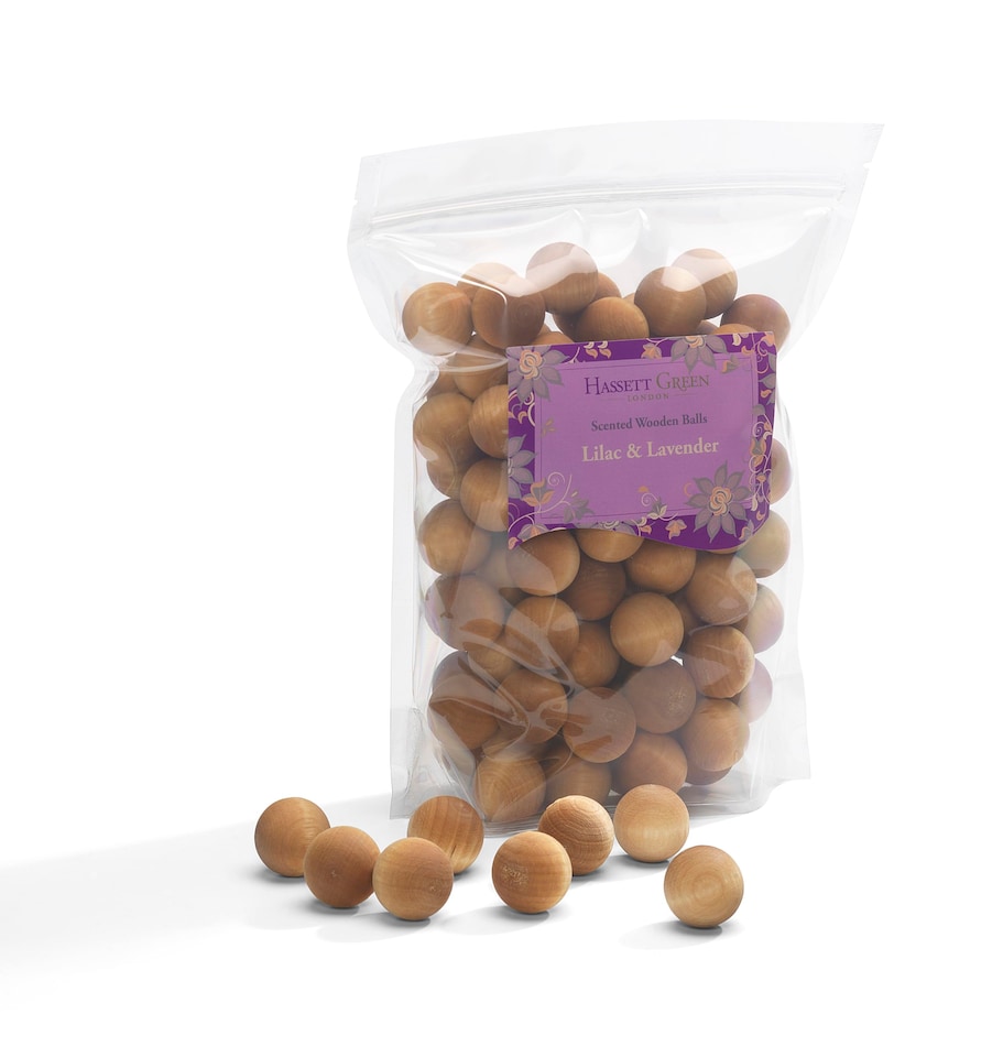 image 1 of Hassett Green London - Lilac & Lavender - Scented Wooden Balls Pack of 100 - Alternative to Pot Pourri, Diffusers, Sachets and Drawer Liners