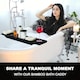 image 4 of Luxury Bamboo Bath Caddy Tray Wood Bathtub Storage Organizer Black