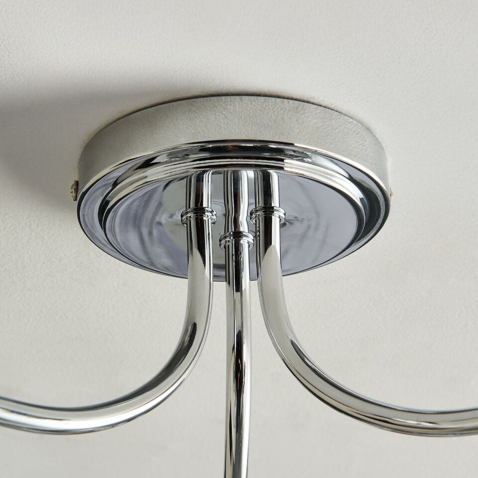 image 1 of Hamilton 3 Light Polished Chrome Semi Flush Ceiling Light