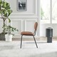 image 5 of Furniturebox Delta 2x Tan Faux Leather Black Legs Dining Chair